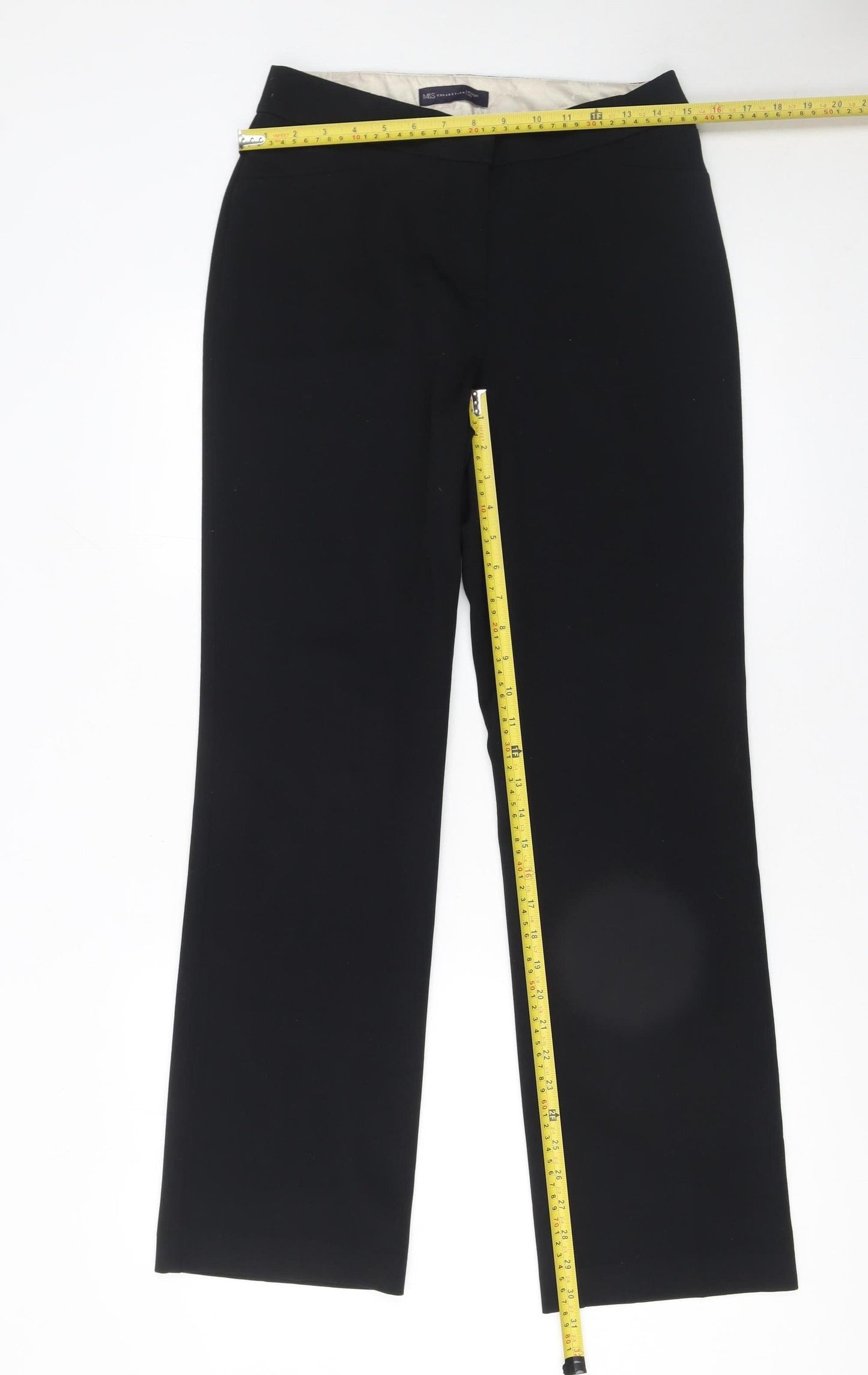 Womens UK Size 8 Marks and Spencer Regular Fit Dress Pants Black Trousers
