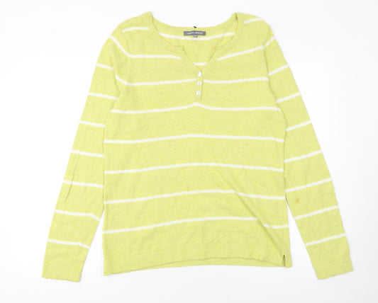 Womens UK Size 12 Laura Ashley Green Henley Jumper