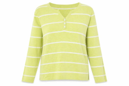 Womens UK Size 12 Laura Ashley Green Henley Jumper
