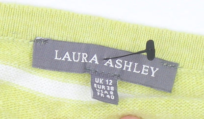 Womens UK Size 12 Laura Ashley Green Henley Jumper