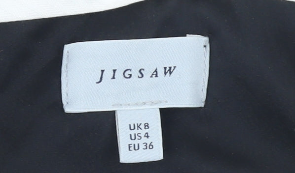 Womens UK Size 8 Jigsaw Regular Fit Dress Pants Black Trousers