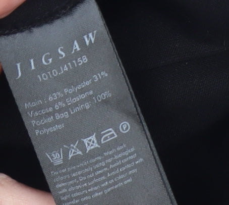 Womens UK Size 8 Jigsaw Regular Fit Dress Pants Black Trousers