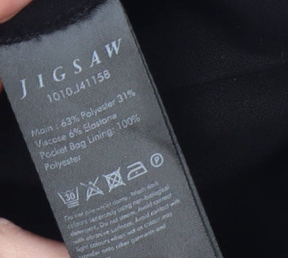 Womens UK Size 8 Jigsaw Regular Fit Dress Pants Black Trousers