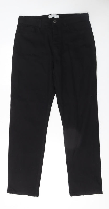 Mens UK Size M denim co Regular Fit Straight Black Jeans