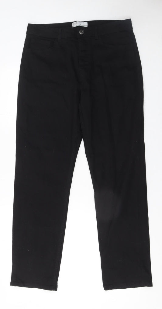 Mens UK Size M denim co Regular Fit Straight Black Jeans