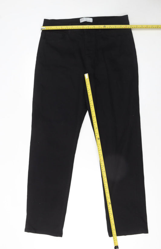 Mens UK Size M denim co Regular Fit Straight Black Jeans