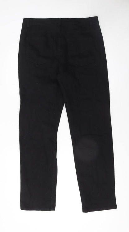 Mens UK Size M denim co Regular Fit Straight Black Jeans