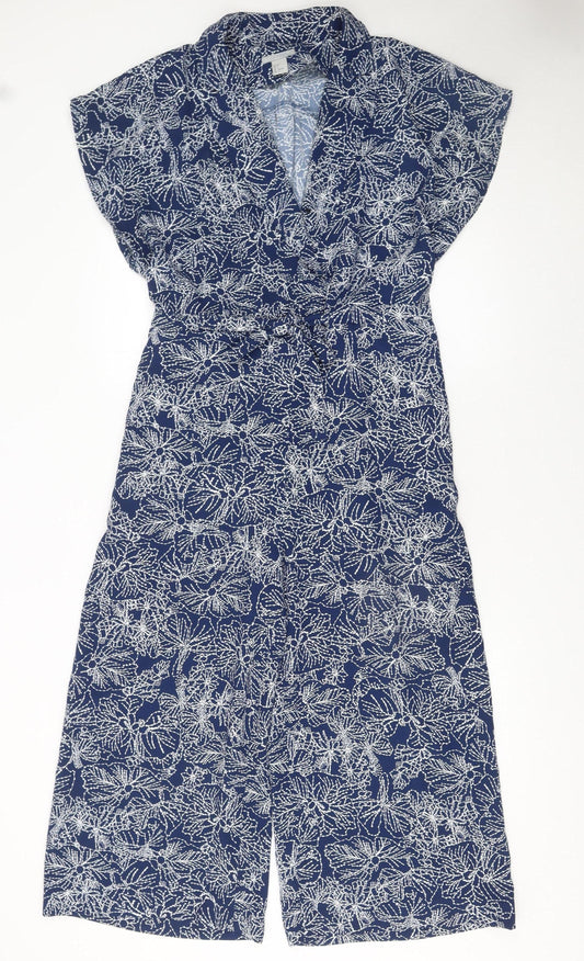 Womens UK Size 10 H&M One-Piece Blue Jumpsuit