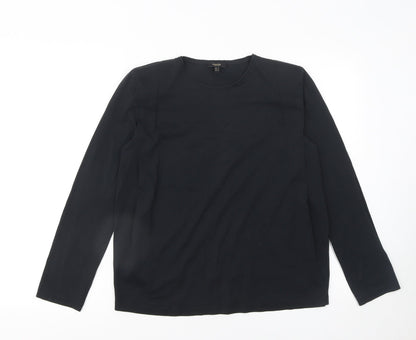 Womens UK Size S Massimo Dutti Black Basic T-Shirt