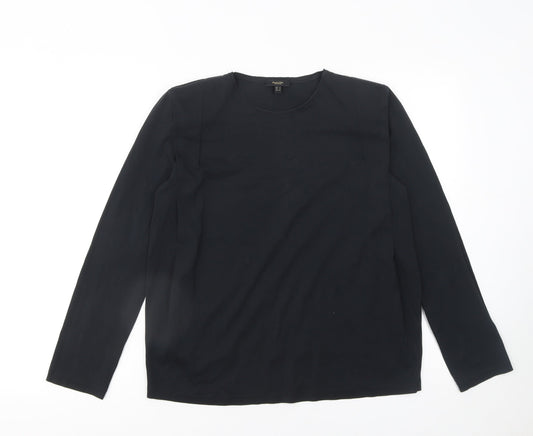 Womens UK Size S Massimo Dutti Black Basic T-Shirt