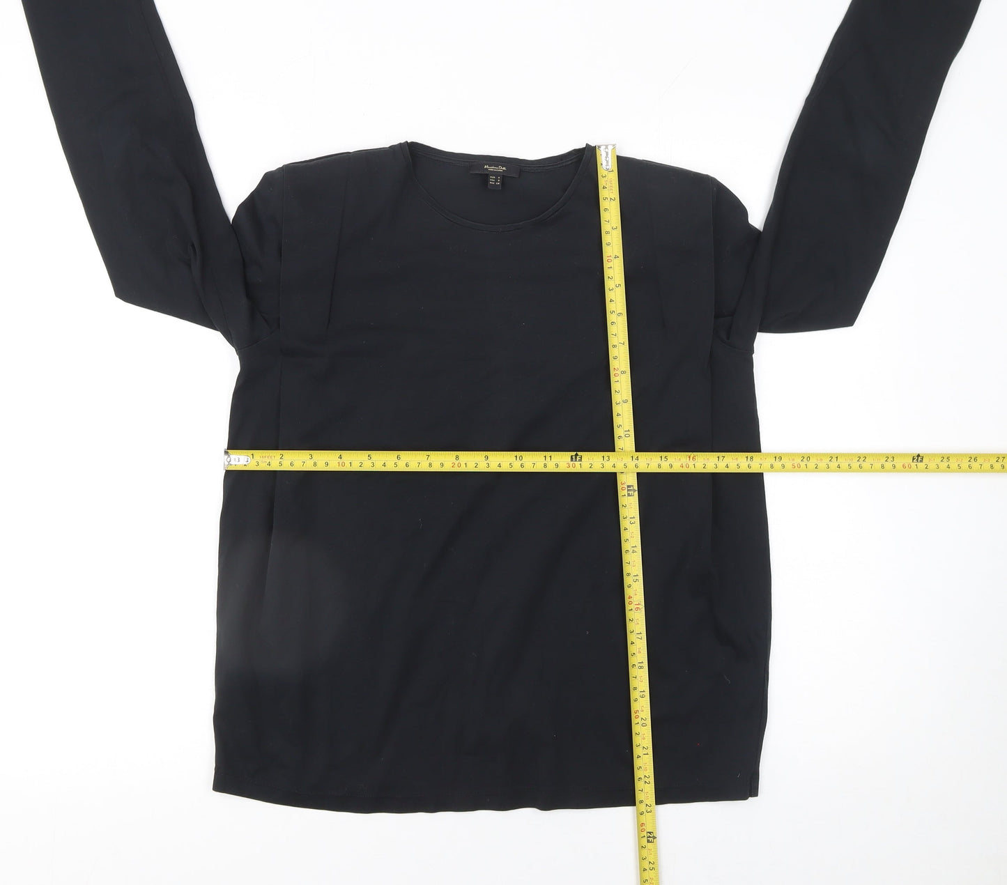 Womens UK Size S Massimo Dutti Black Basic T-Shirt