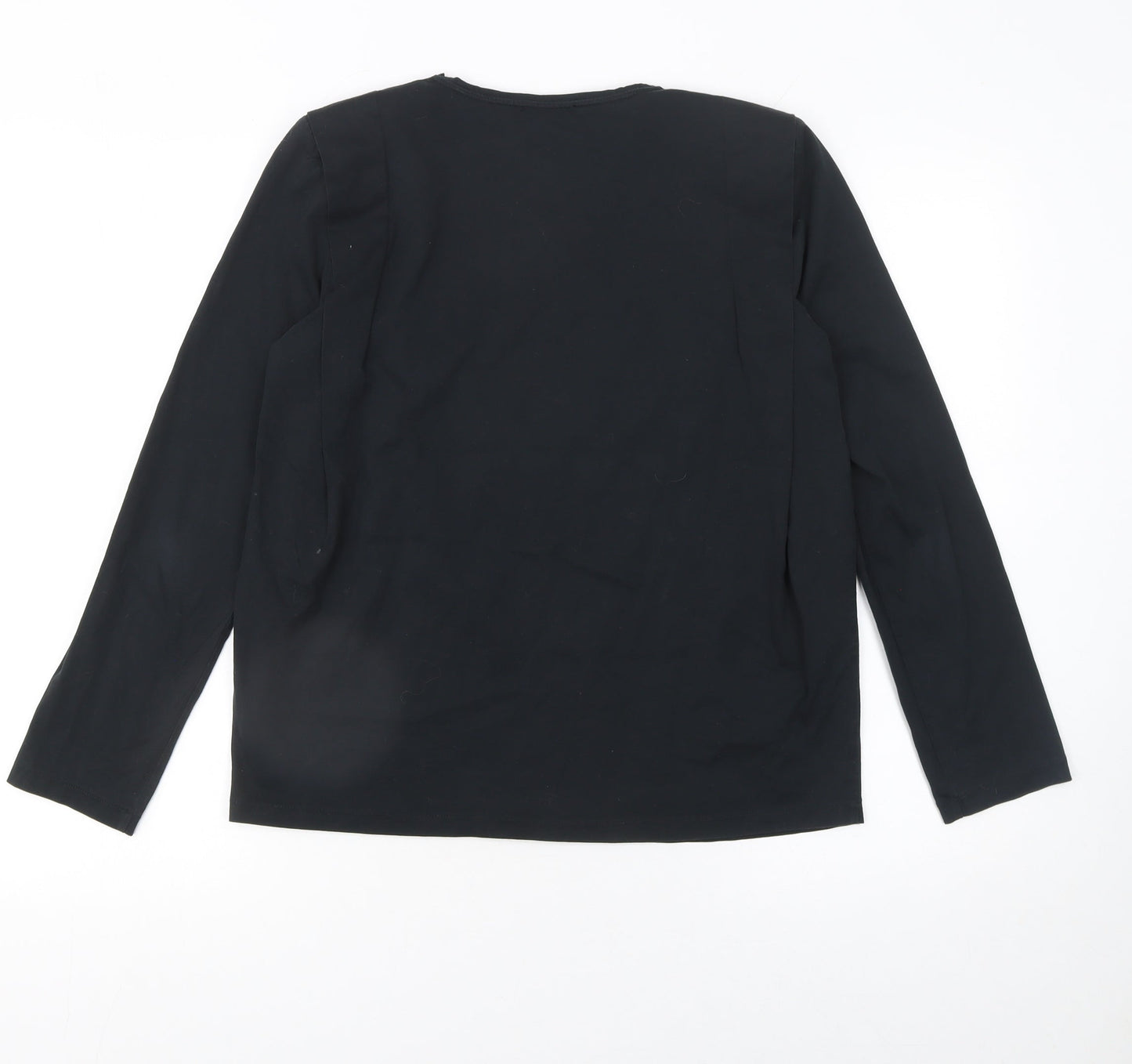 Womens UK Size S Massimo Dutti Black Basic T-Shirt