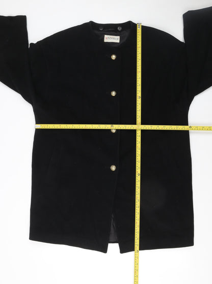 Windsmoor Women's Black Wool Mid-Length Overcoat Size 12
