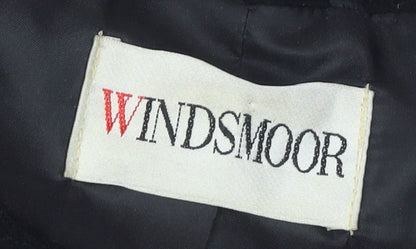 Windsmoor Women's Black Wool Mid-Length Overcoat Size 12