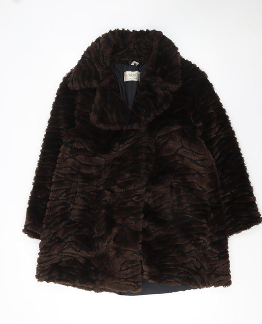 Womens UK Size S Furnatic Collection Brown Overcoat