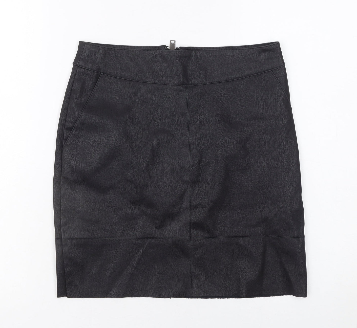 Womens UK Size 6 Only Straight & Pencil Faux Leather Skirt