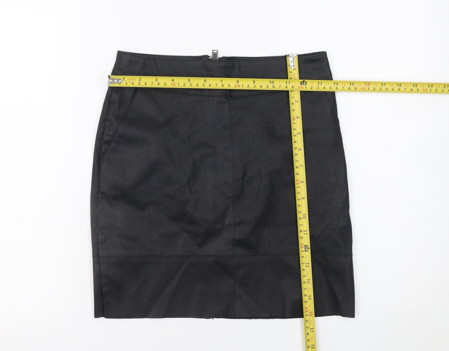 Womens UK Size 6 Only Straight & Pencil Faux Leather Skirt
