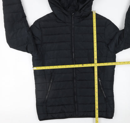 Mens UK Size S JACK & JONES Black Puffer Jacket