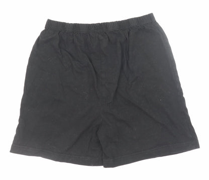 Manchester United Boys Black 10-11 Years Cotton Athletic Football Shorts