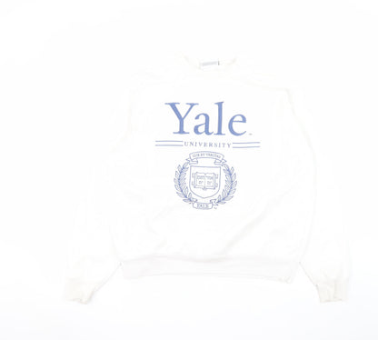 Womens UK Size XS Yale University White Pullover Sweatshirt