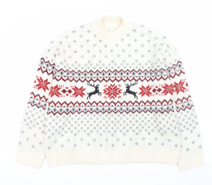 Mens UK Size L H&M Ivory Pullover Jumper