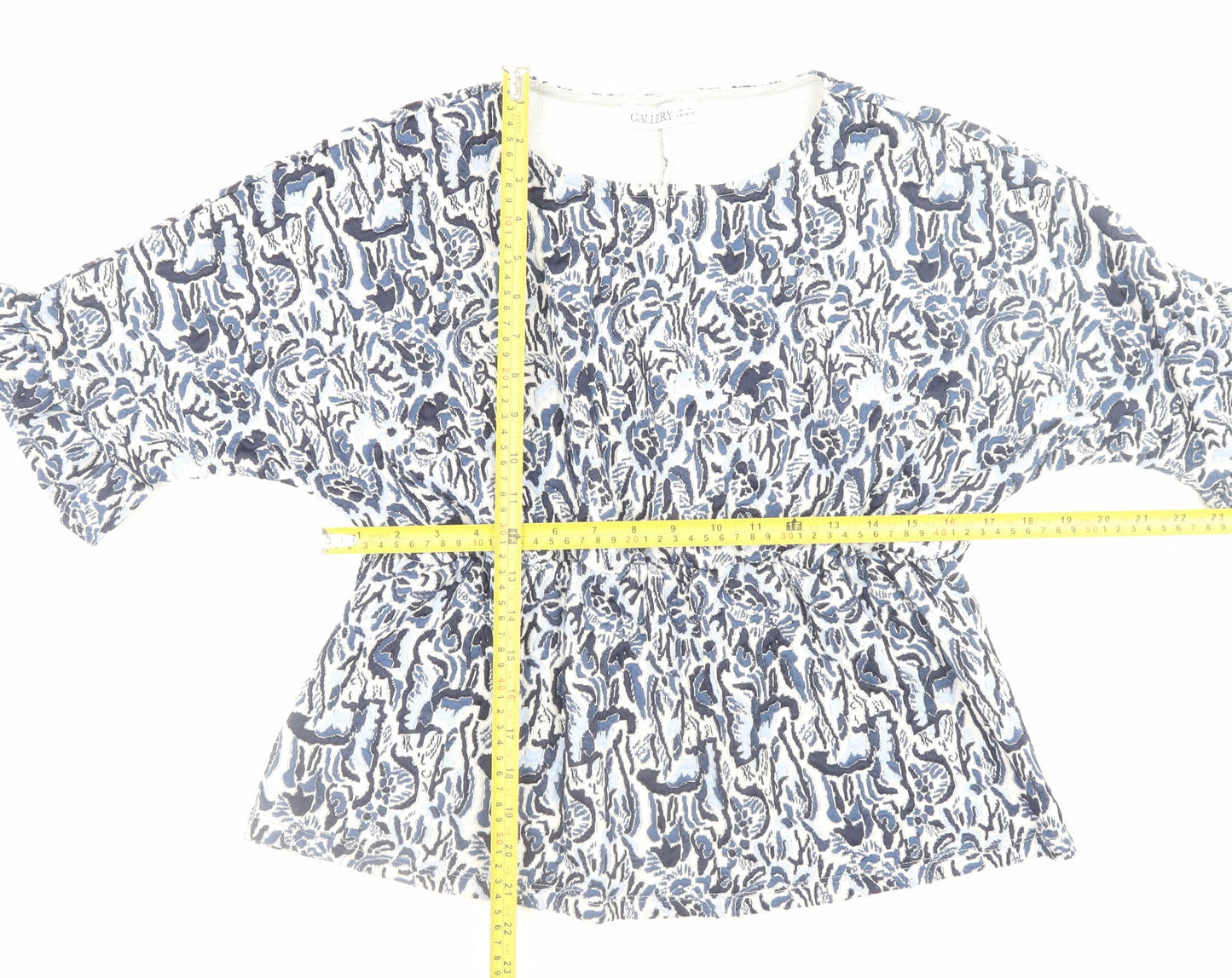 Womens UK Size M Gallery Blue Tunic Blouse