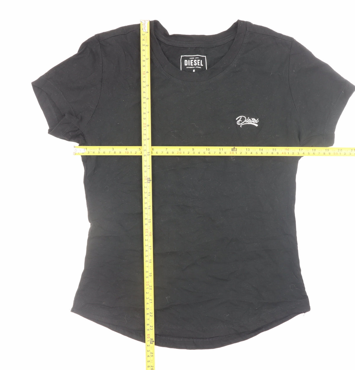 Womens UK Size M Diesel Black Basic T-Shirt