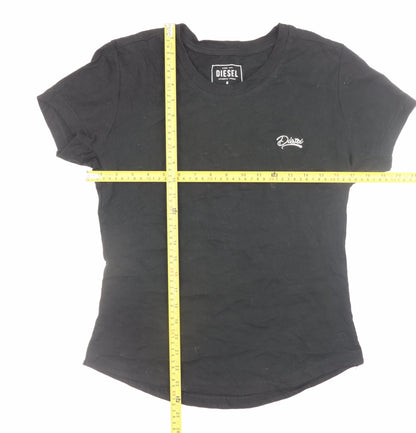 Womens UK Size M Diesel Black Basic T-Shirt