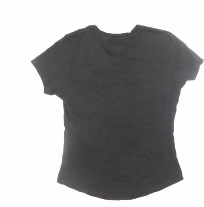 Womens UK Size M Diesel Black Basic T-Shirt