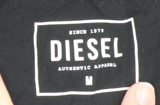 Womens UK Size M Diesel Black Basic T-Shirt