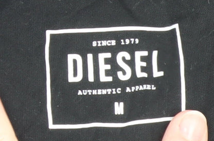 Womens UK Size M Diesel Black Basic T-Shirt