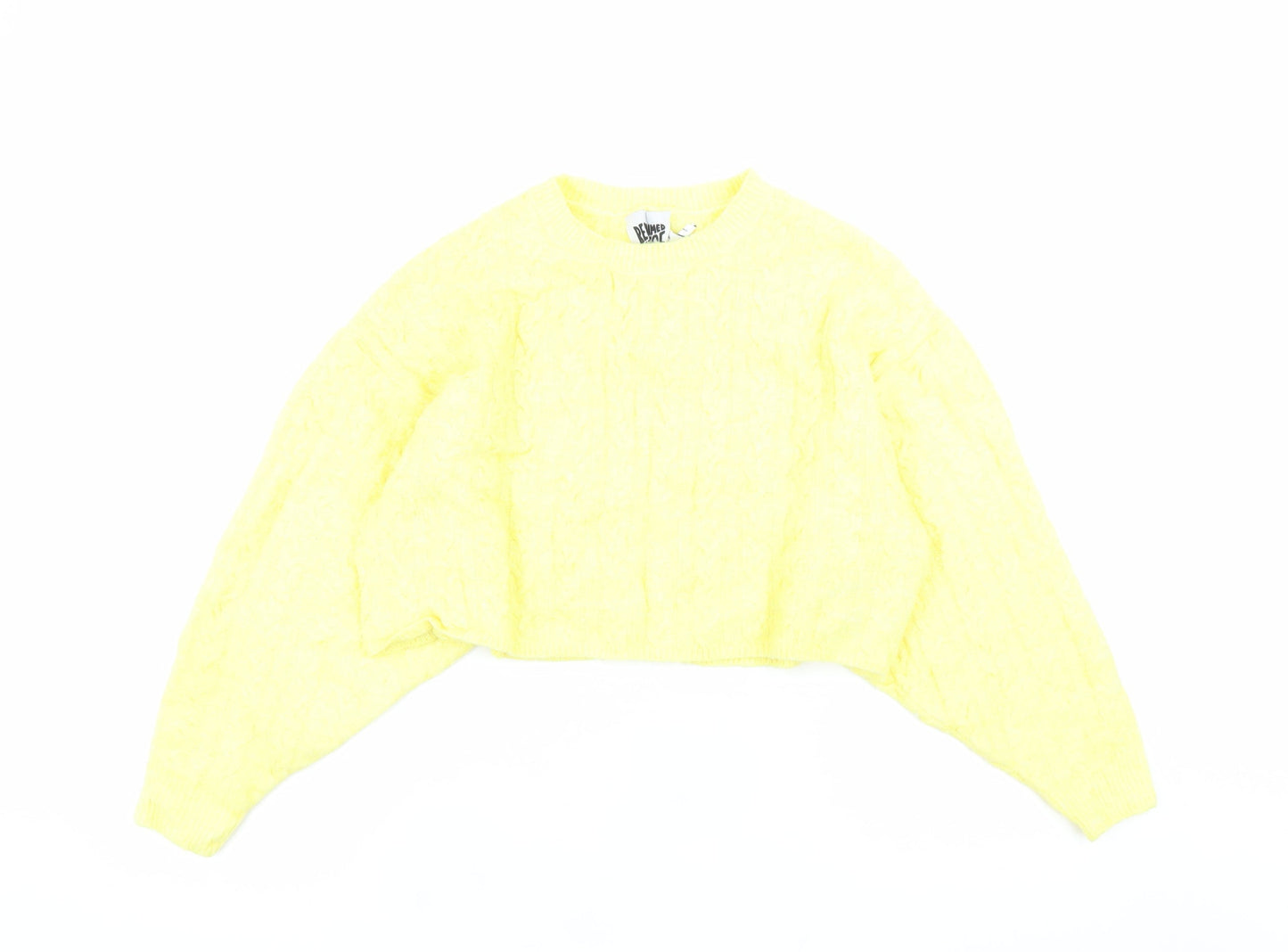 Womens UK Size M Reclaimed Vintage Yellow Pullover Jumper