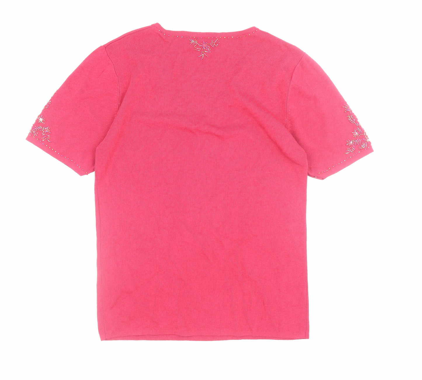 Womens UK Size 14 Eternal Collection Pink Basic T-Shirt