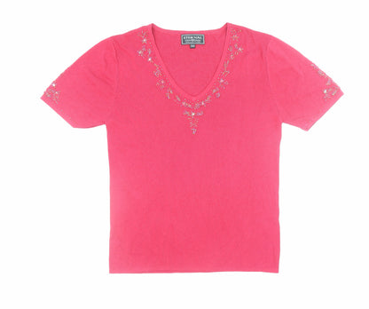 Womens UK Size 14 Eternal Collection Pink Basic T-Shirt