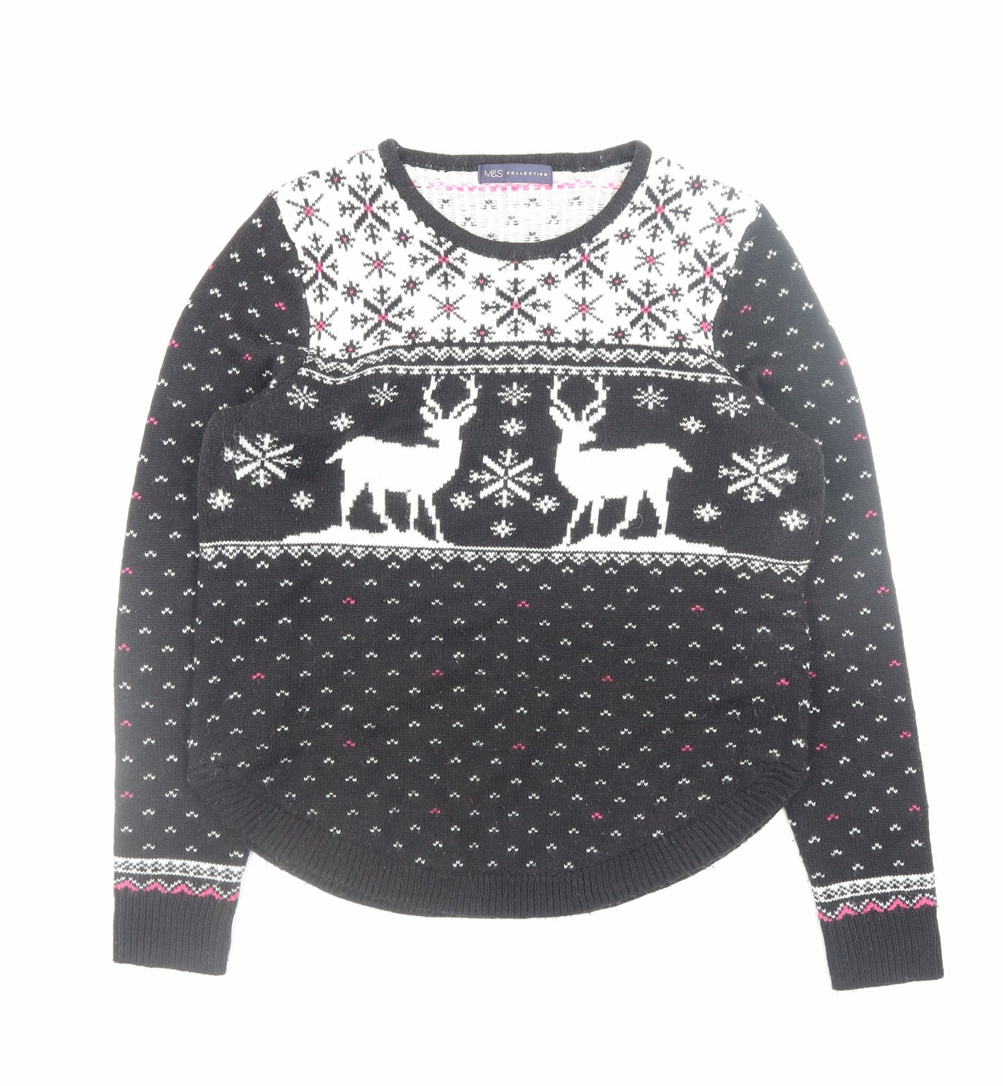 Womens UK Size M Marks and Spencer Black Pullover Jumper