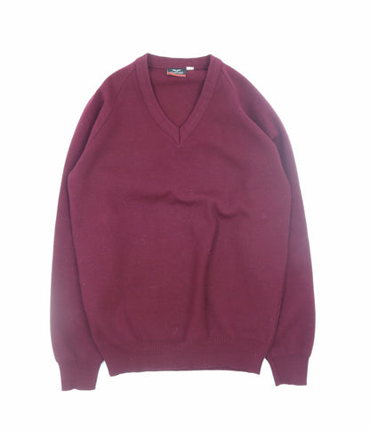 Mens UK Size M Hunter Red Pullover Jumper