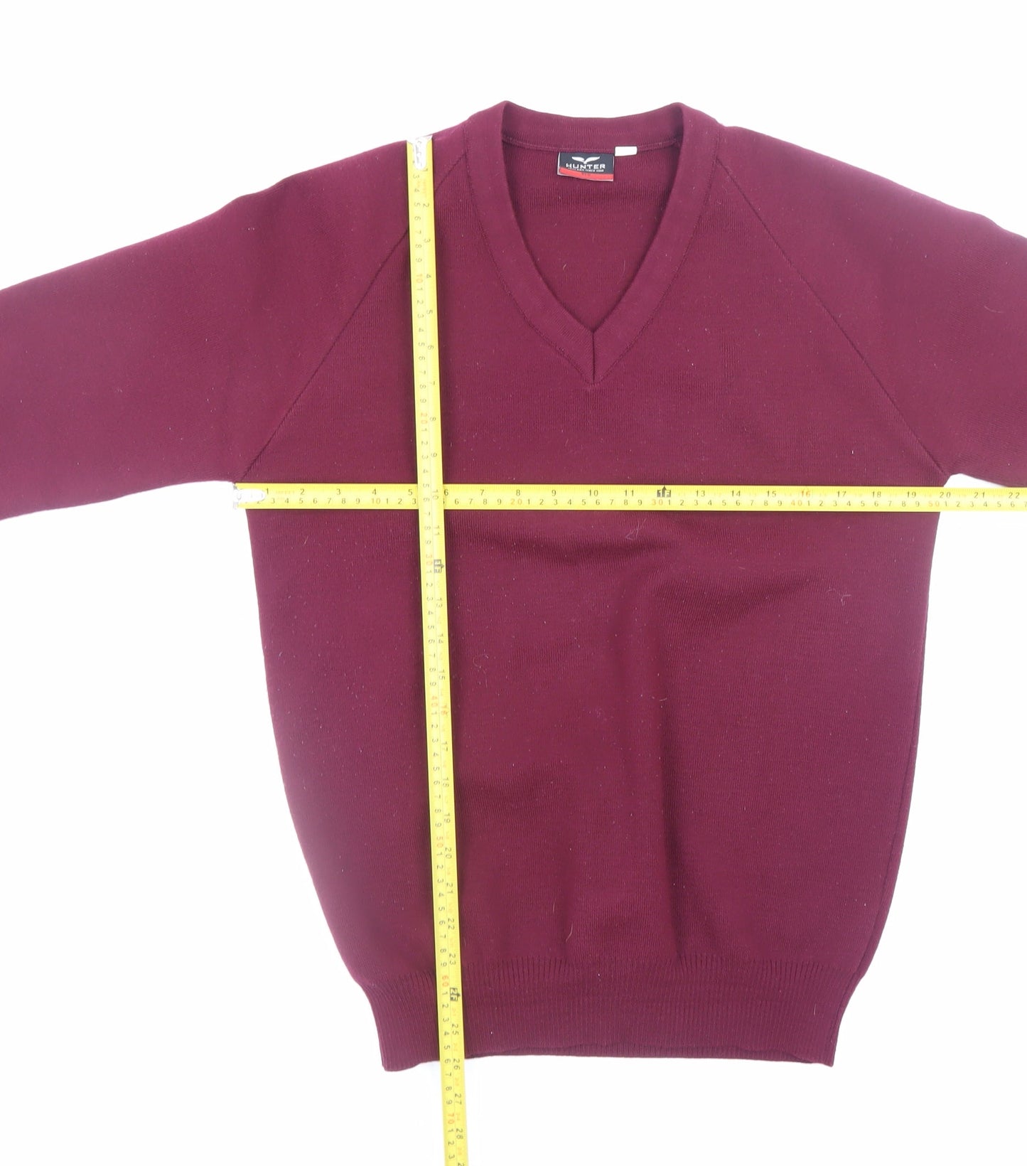 Mens UK Size M Hunter Red Pullover Jumper