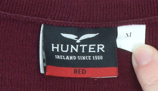Mens UK Size M Hunter Red Pullover Jumper