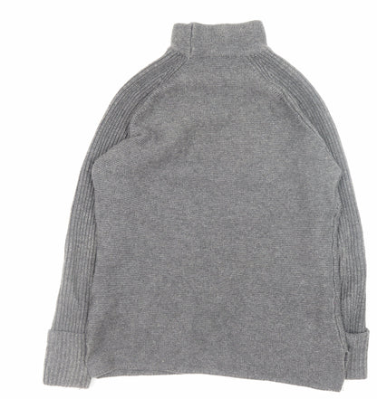 Warehouse Women Grey Size 8 Roll Neck Long Sleeve Knit Jumper