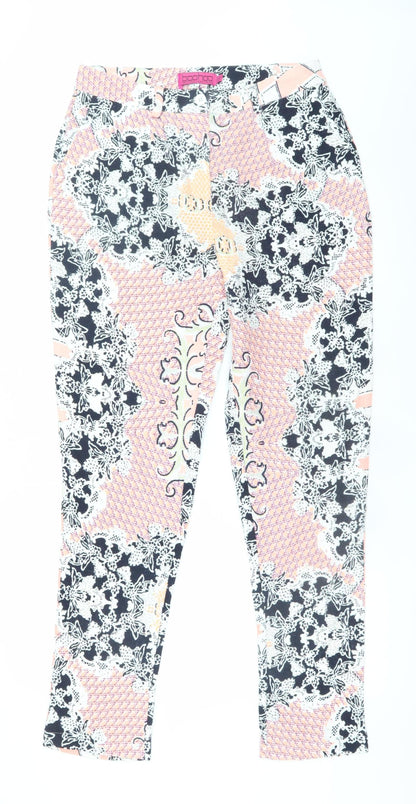 Womens UK Size 12 Boohoo Regular Fit CasualParty/Cocktail Multicoloured Trousers