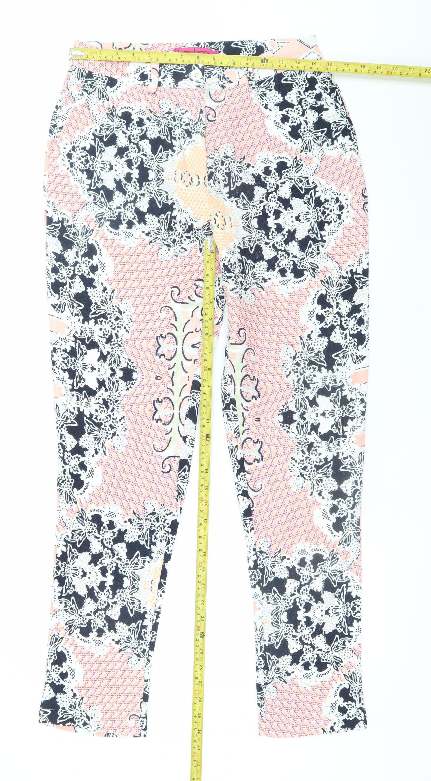 Womens UK Size 12 Boohoo Regular Fit CasualParty/Cocktail Multicoloured Trousers