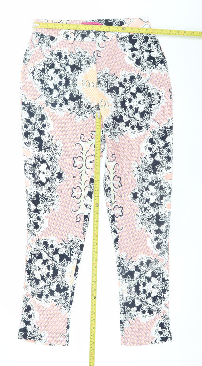 Womens UK Size 12 Boohoo Regular Fit CasualParty/Cocktail Multicoloured Trousers
