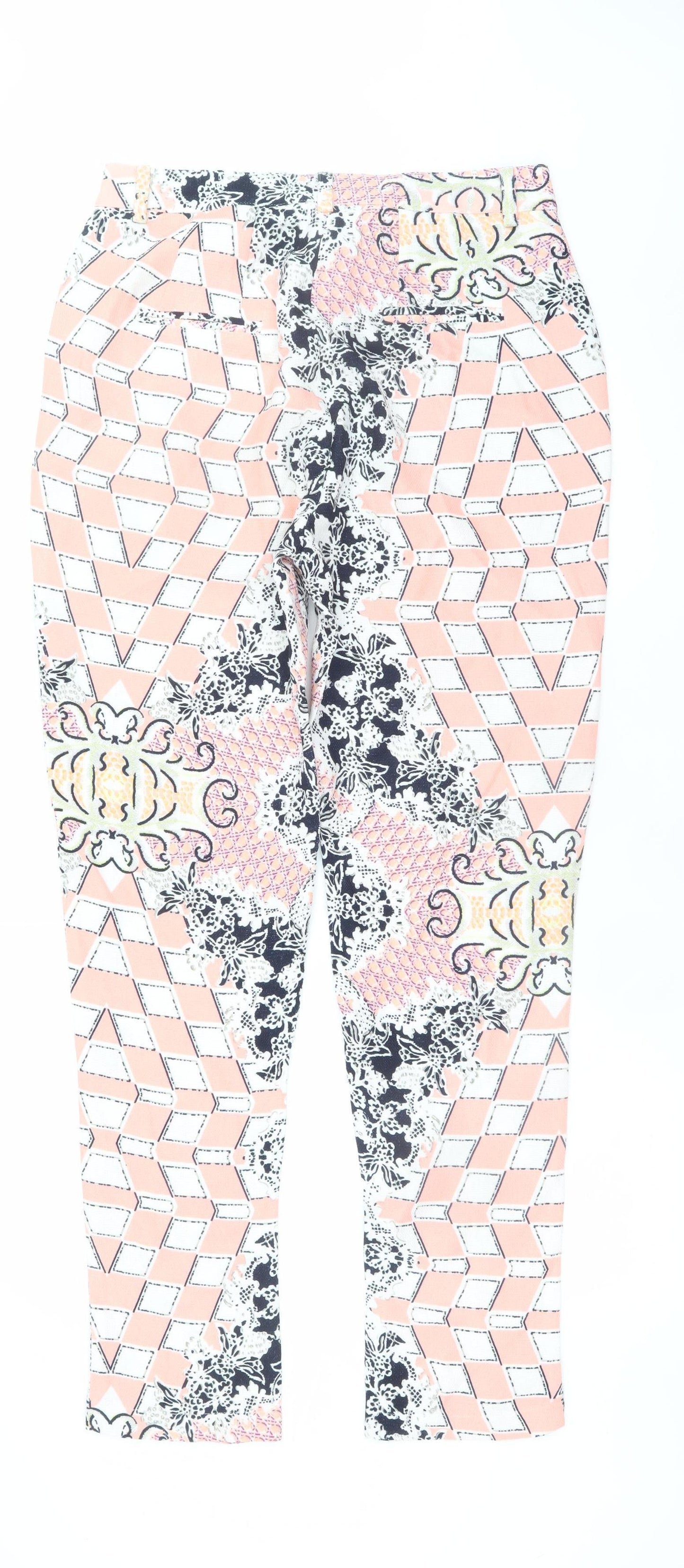 Womens UK Size 12 Boohoo Regular Fit CasualParty/Cocktail Multicoloured Trousers