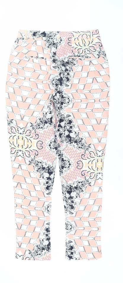 Womens UK Size 12 Boohoo Regular Fit CasualParty/Cocktail Multicoloured Trousers