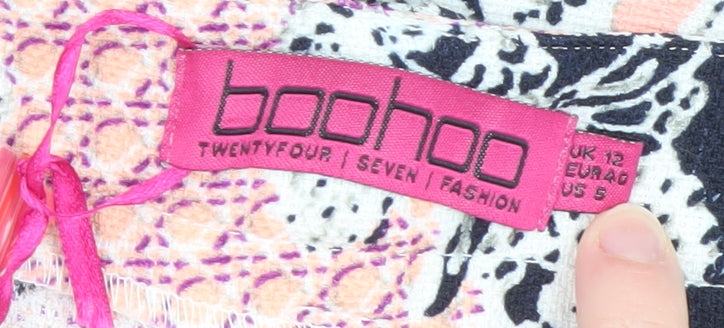 Womens UK Size 12 Boohoo Regular Fit CasualParty/Cocktail Multicoloured Trousers