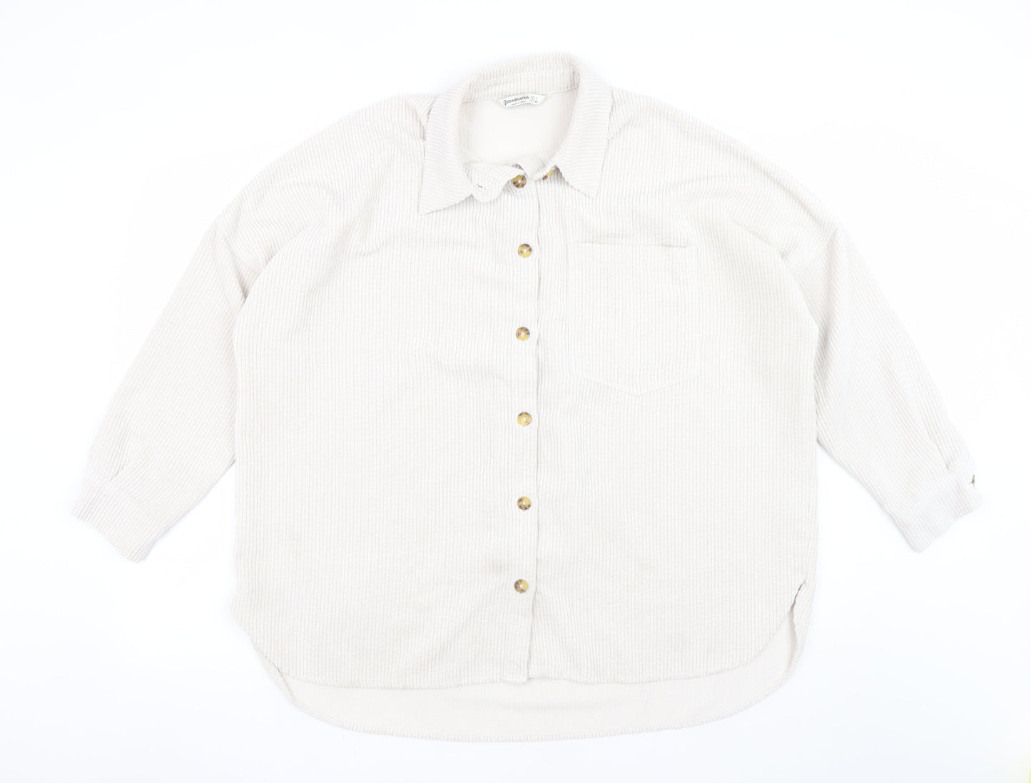 Womens UK Size 14 Stradivarius Beige Basic Jacket