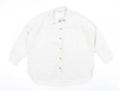 Womens UK Size 14 Stradivarius Beige Basic Jacket