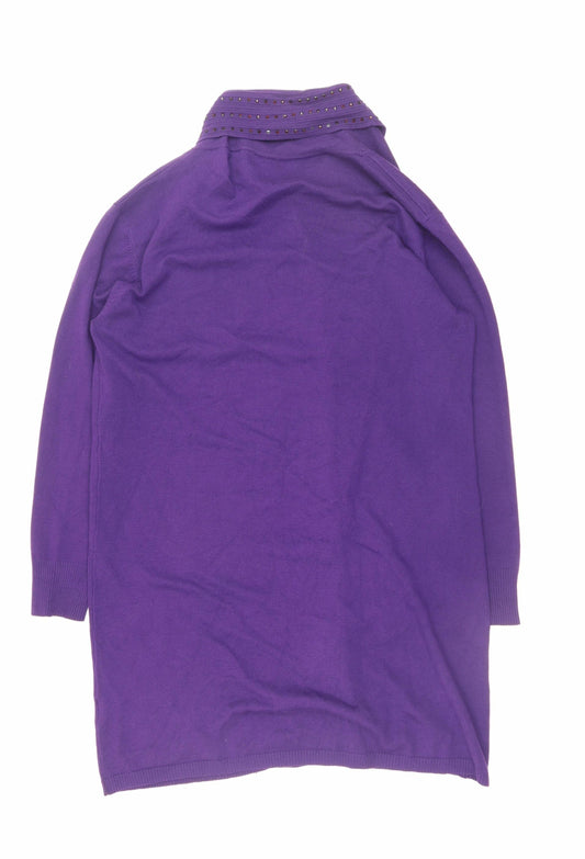 Womens UK Size L Autonomy Purple Cardigan Jumper