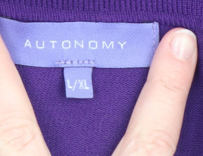 Womens UK Size L Autonomy Purple Cardigan Jumper
