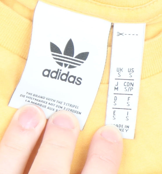 Mens UK Size S adidas Yellow  T-Shirt